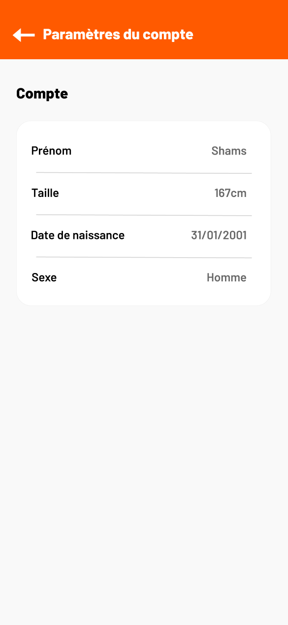 Sunnafit nutrition mobile app - screen 4